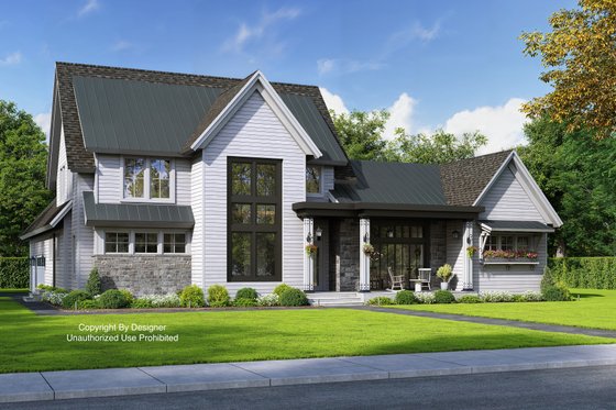Exterior - Front Elevation 3 for Farmhouse House Plan #51-1139 - 4 bed, 3.5 bath