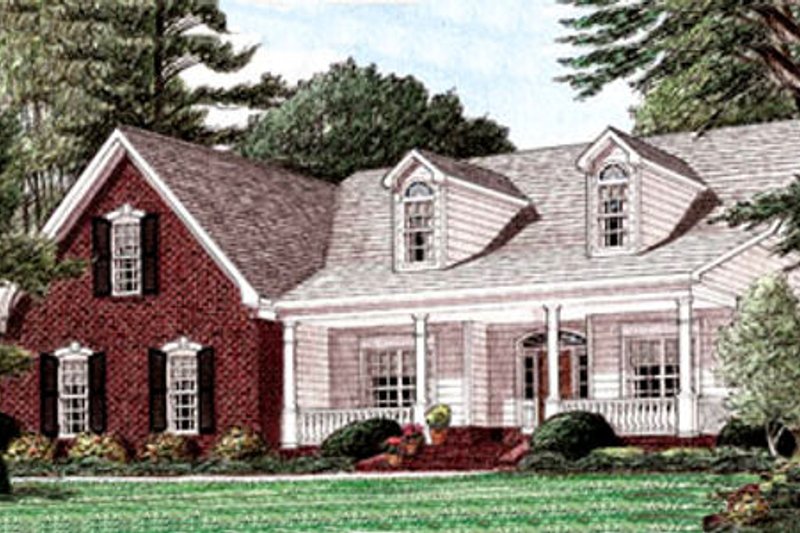 Architectural House Design - Country Exterior - Front Elevation Plan #34-157