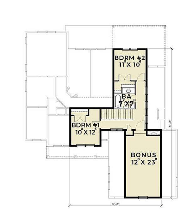 Farmhouse Floor Plan - Upper Floor Plan #1070-2