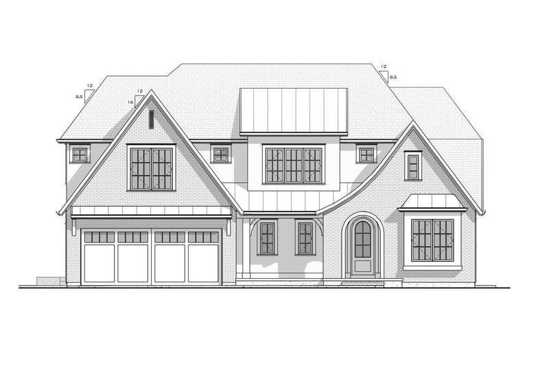 House Design - Exterior - Front Elevation 3 for European House Plan #1086-21 - 5 bed, 5 bath