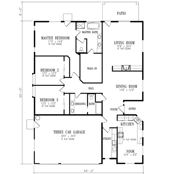 Adobe / Southwestern Floor Plan - Main Floor Plan #1-476