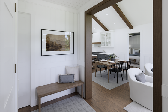 Interior - Entry for Cottage House Plan #1114-58 - 2 bed, 2 bath