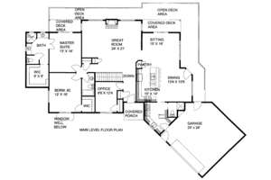 Floor Plan - Main Floor for Bungalow House Plan #117-741 - 3 bed, 3.5 bath
