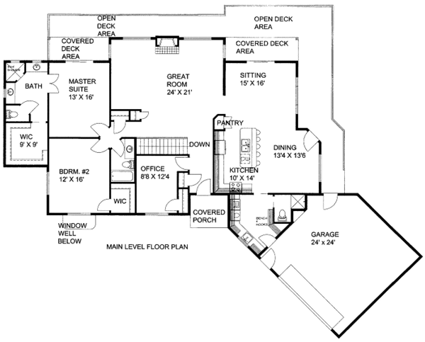 Bungalow Floor Plan - Main Floor Plan #117-741