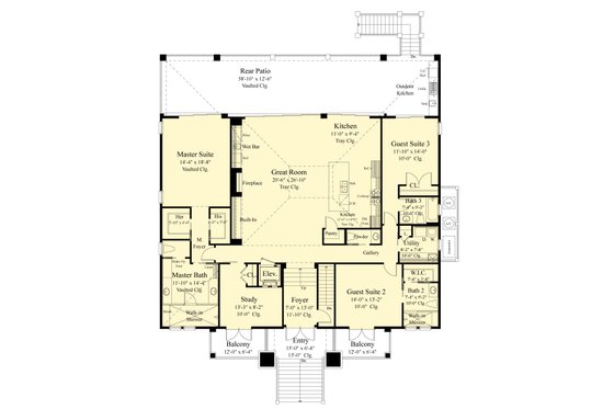 Floor Plan - Main Floor for Contemporary House Plan #930-532 - 3 bed, 3.5 bath