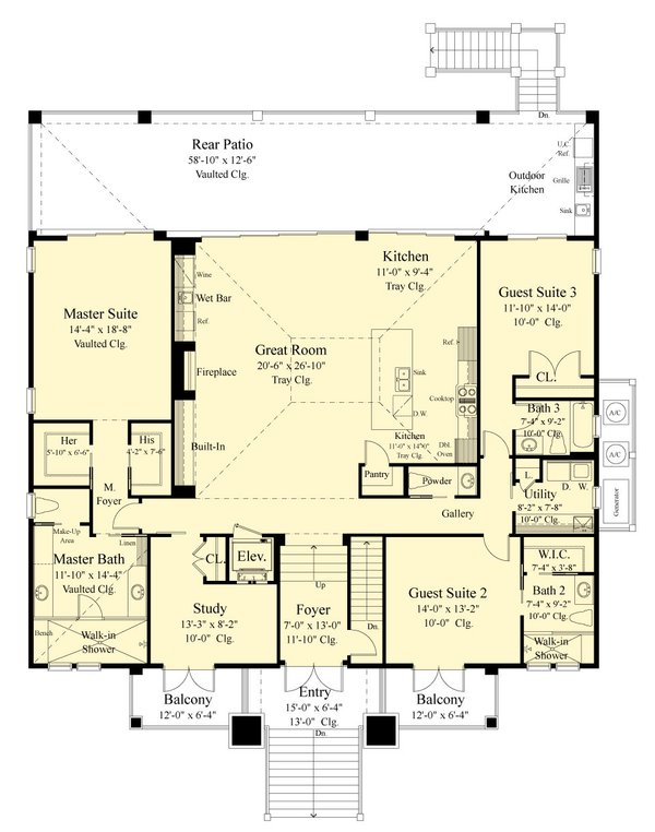 House Plan Design - Contemporary Floor Plan - Main Floor Plan #930-532