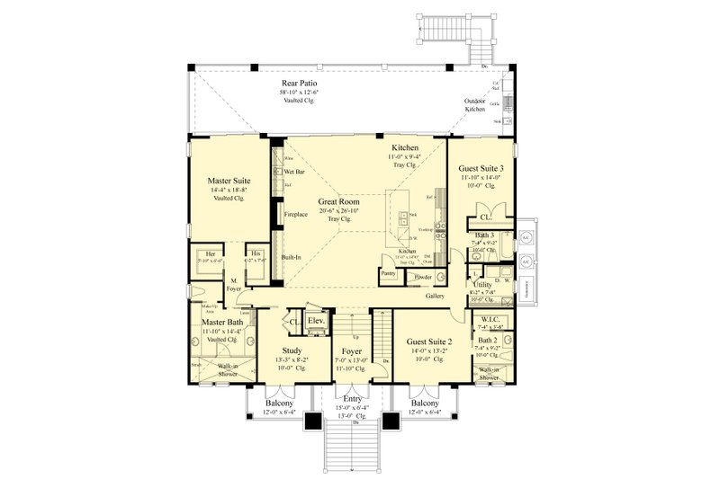 House Plan Design - Floor Plan - Main Floor for Contemporary House Plan #930-532 - 3 bed, 3.5 bath