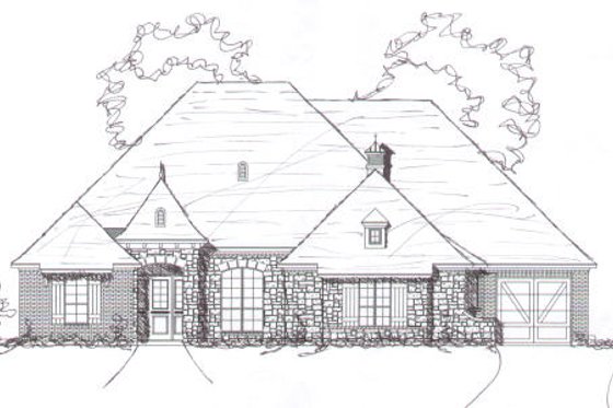 Exterior - Front Elevation for European House Plan #141-272 - 4 bed, 3.5 bath