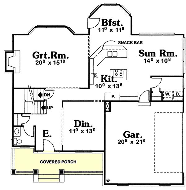 House Plan Design - Farmhouse Floor Plan - Main Floor Plan #20-2025