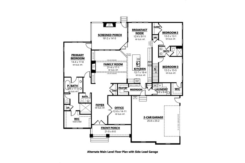 Architectural House Design - Floor Plan - Main Floor for Farmhouse House Plan #1080-16 - 4 bed, 3.5 bath