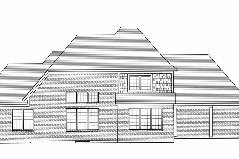 Architectural House Design - Exterior - Rear Elevation for Traditional House Plan #46-522 - 4 bed, 2.5 bath