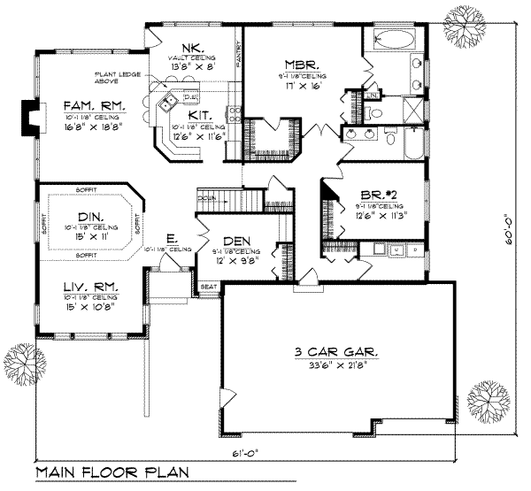 Traditional Floor Plan - Main Floor Plan #70-350