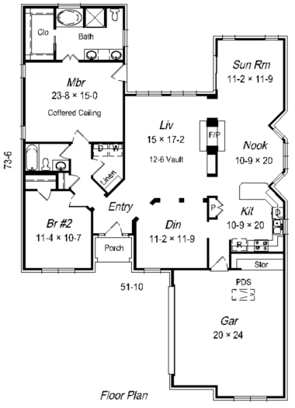 Cottage Floor Plan - Main Floor Plan #329-229