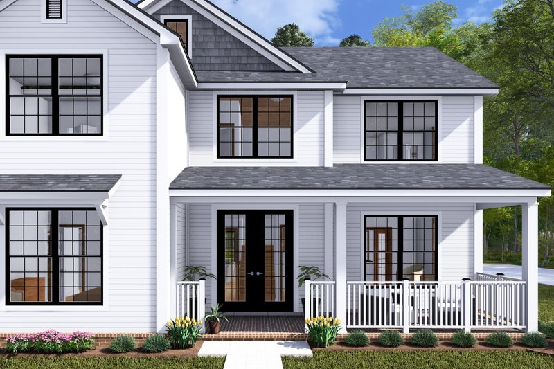 House Blueprint - Exterior - Covered Porch for Farmhouse House Plan #513-2270 - 4 bed, 3.5 bath