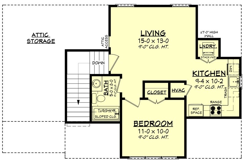 House Plan Design - Floor Plan - Upper Floor for Farmhouse House Plan #430-237 - 1 bed, 1 bath