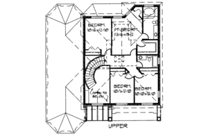 Floor Plan - Upper Floor for European House Plan #303-341 - 4 bed, 3 bath