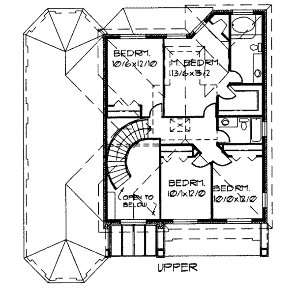 European Floor Plan - Upper Floor Plan #303-341