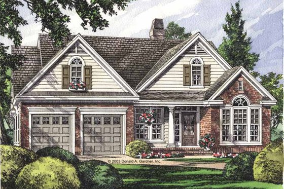 Exterior - Front Elevation 3 for Traditional House Plan #929-58 - 3 bed, 2 bath