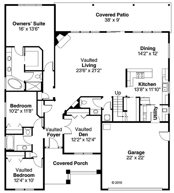 Craftsman Floor Plan - Main Floor Plan #124-859