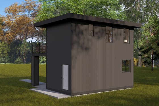 Exterior - Rear Elevation for Modern House Plan #1060-326 - 1 bed, 1.5 bath