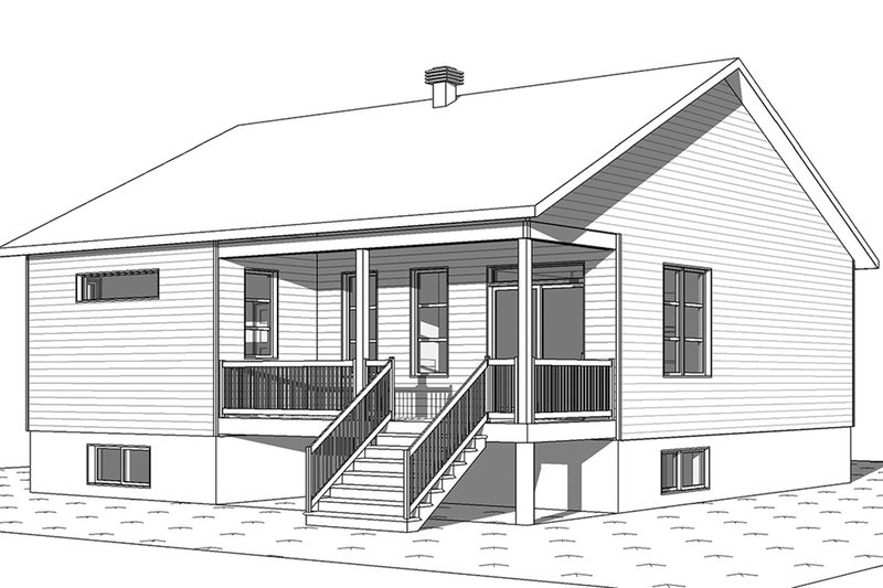House Design - Exterior - Rear Elevation for Farmhouse House Plan #23-2716 - 2 bed, 1 bath