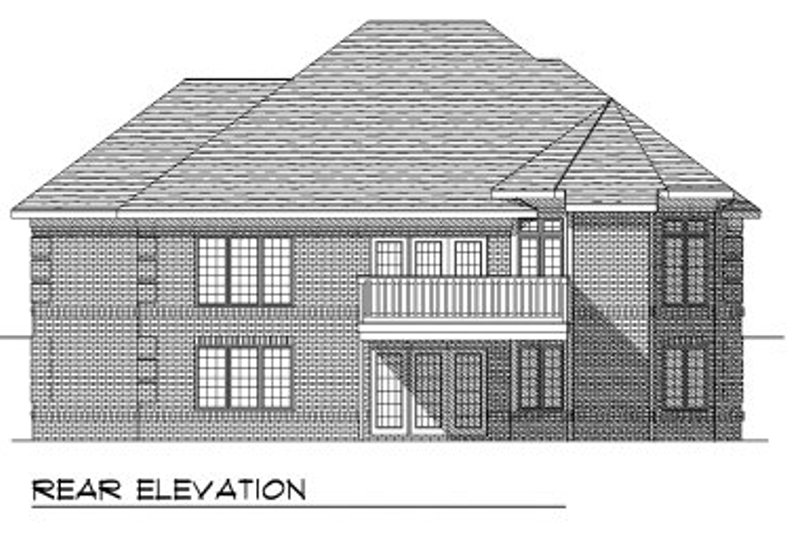 Home Plan - Exterior - Rear Elevation for European House Plan #70-760 - 4 bed, 4 bath