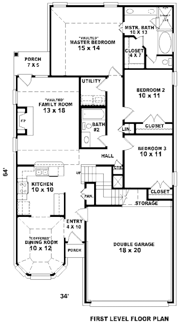 Traditional Floor Plan - Main Floor Plan #81-13836