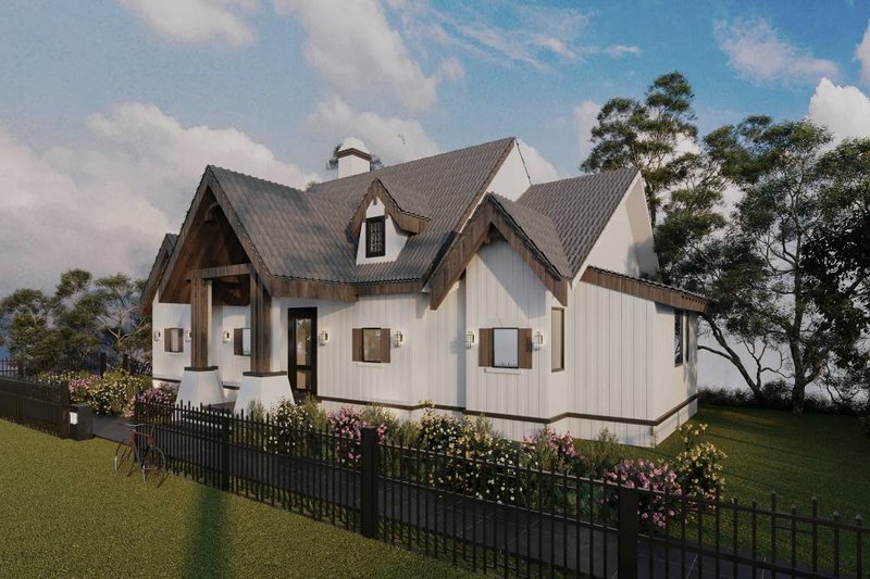 House Blueprint - Exterior - Front Elevation 3 for Ranch House Plan #54-443 - 3 bed, 2.5 bath