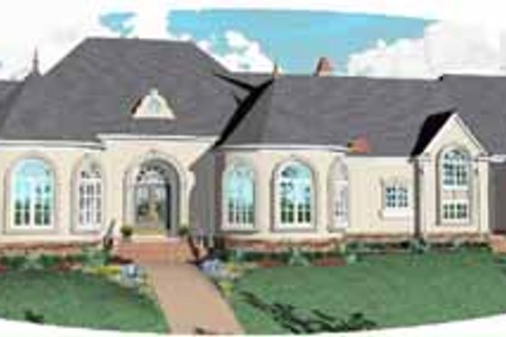 Exterior - Front Elevation for European House Plan #81-413 - 5 bed, 4.5 bath