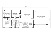 Ranch Style House Plan - 3 Beds 2 Baths 1105 Sq/Ft Plan #1-170 
