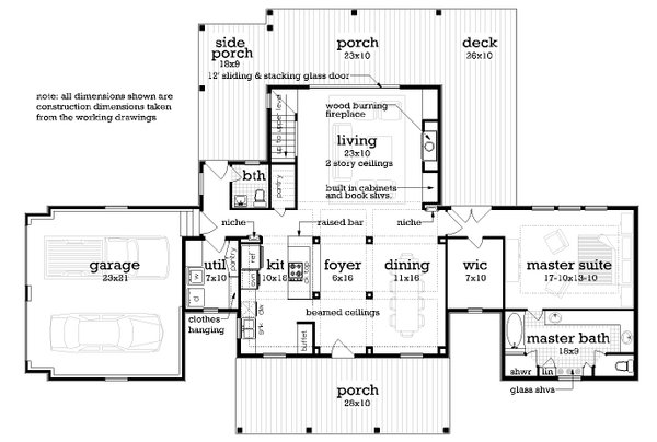Architectural House Design - Southern Floor Plan - Main Floor Plan #45-600