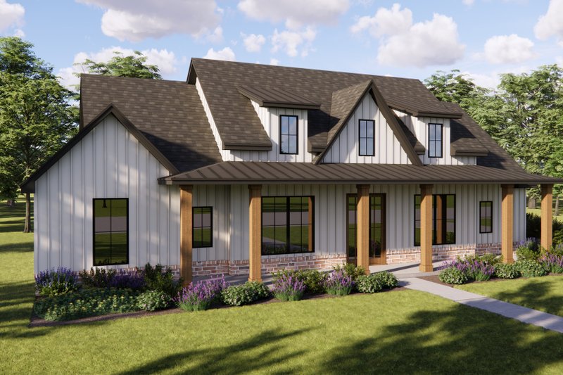 Architectural House Design - Exterior - Front Elevation 3 for Farmhouse House Plan #1119-19 - 3 bed, 2 bath