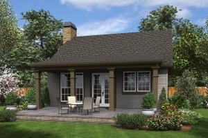Exterior - Rear Elevation for Cottage House Plan #48-951 - 2 bed, 1 bath