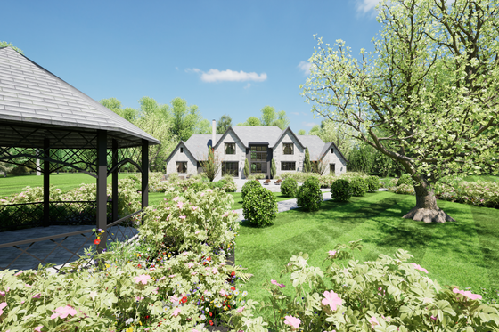 Exterior - Front Elevation 3 for European House Plan #1116-20 - 5 bed, 3.5 bath