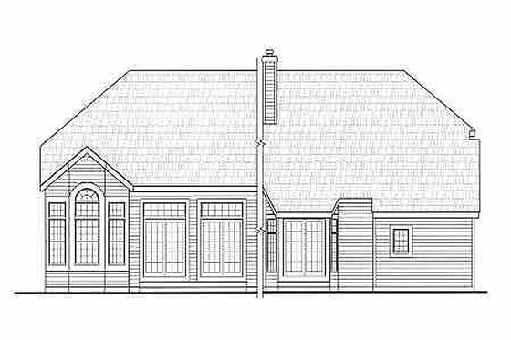 Exterior - Rear Elevation for Country House Plan #456-21 - 4 bed, 2.5 bath