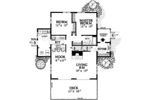Floor Plan - Main Floor for Modern House Plan #72-477 - 4 bed, 2 bath