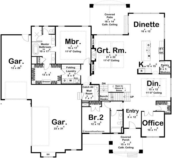 Dream House Plan - Cottage Floor Plan - Main Floor Plan #455-541