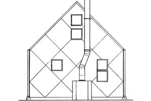 Exterior - Rear Elevation for Cottage House Plan #511-1 - 1 bed, 1 bath