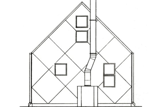 Exterior - Rear Elevation for Cottage House Plan #511-1 - 1 bed, 1 bath