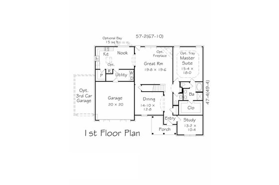 Floor Plan - Main Floor for Traditional House Plan #329-373 - 4 bed, 2.5 bath
