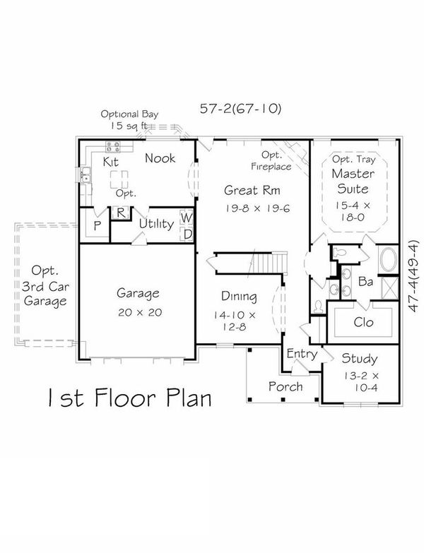 Traditional Floor Plan - Main Floor Plan #329-373