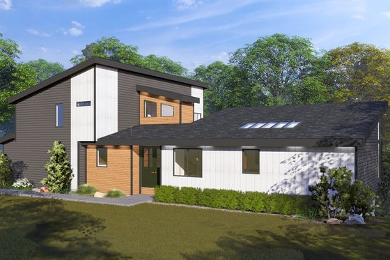 Exterior - Front Elevation 3 for Modern House Plan #1060-236 - 4 bed, 4 bath