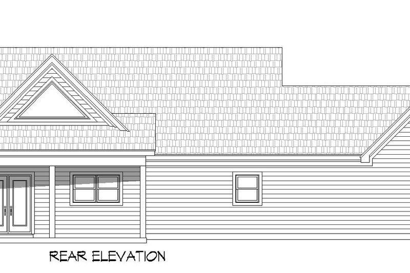 House Blueprint - Exterior - Rear Elevation for Southern House Plan #932-850 - 2 bed, 2 bath