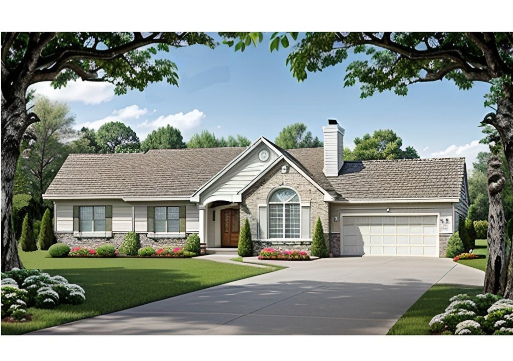 Ranch Style House Plan - 3 Beds 2 Baths 1182 Sq/Ft Plan #58-111 ...