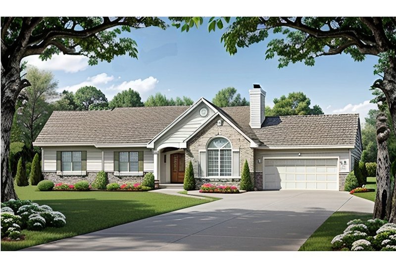 Dream House Plan - Ranch Exterior - Front Elevation Plan #58-111