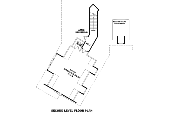 Floor Plan - Upper Floor for European House Plan #81-1338 - 3 bed, 2.5 bath