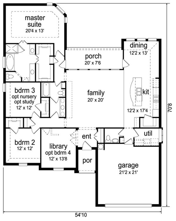 House Plan Design - Traditional Floor Plan - Main Floor Plan #84-605