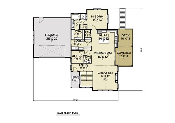 House Plan Design - Craftsman Floor Plan - Main Floor Plan #1070-130