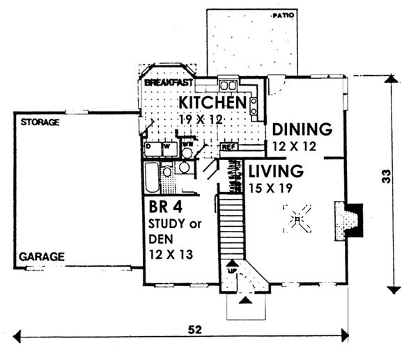 Dream House Plan - Colonial Floor Plan - Main Floor Plan #30-206