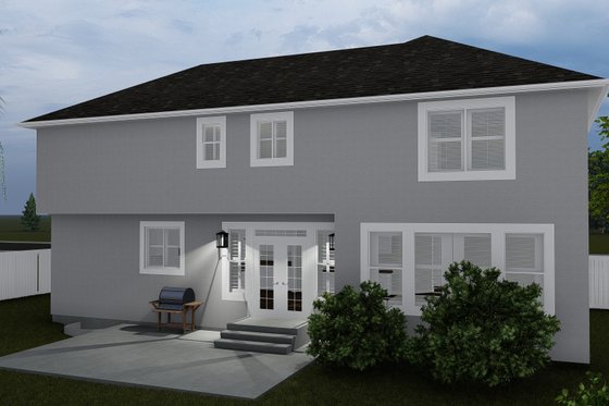 Exterior - Rear Elevation for Craftsman House Plan #1060-57 - 4 bed, 2.5 bath